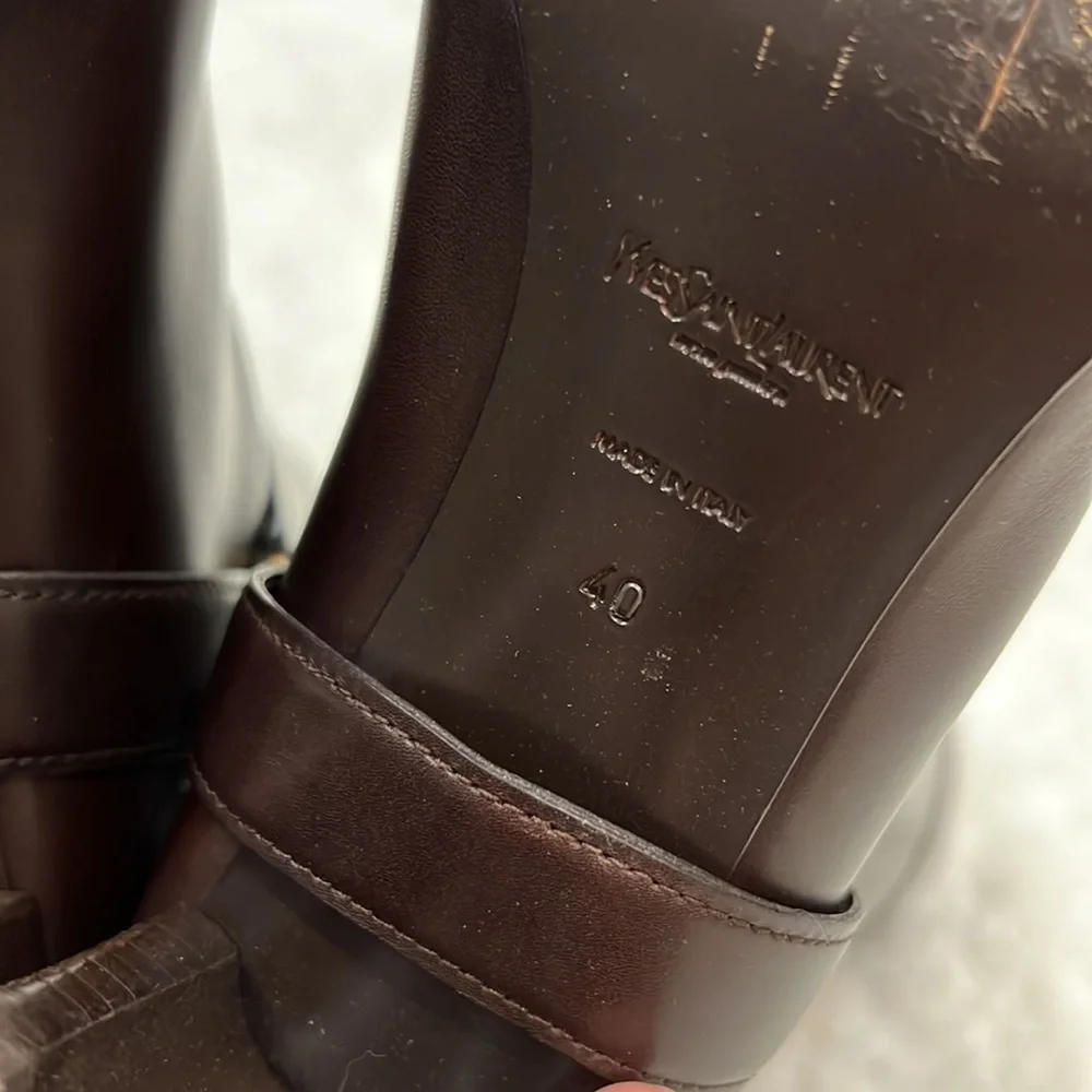 YSL SAINT LAURENT Knee High Boots Sz 40 - Picture 3 of 7